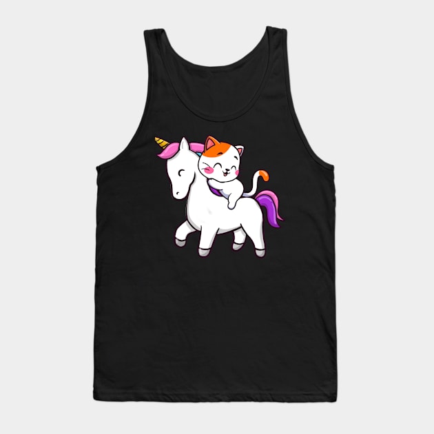 To The Disco! (Cat Riding Unicorn) Tank Top by MasutaroOracle